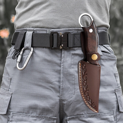Cuchillo Chef De Cocina Forjado A Mano Con Funda De Cuero Marrón