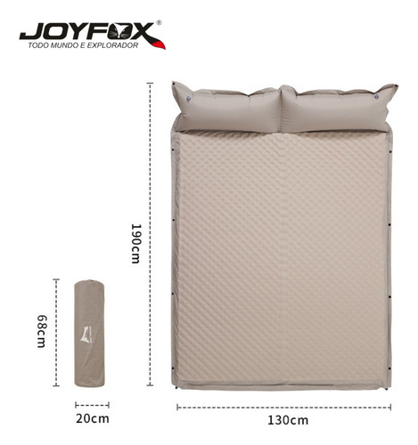 Joyfox Colchão Inflável Duplo 190x130x3cm Com Bomba E Travesseiro Integrados Autoinflável, Compacto E Confortável Para Camping
