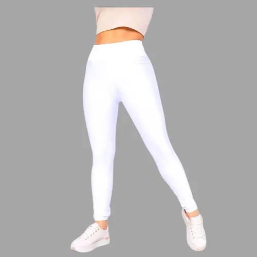 Calça Legging Branca Enfermagem Plus Size Em Suplex - Branco