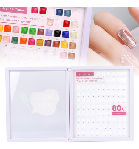 Expositor Con Puntas De Uñas, 80 Colores, Carta De Colores,