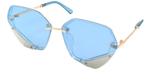 Gafas Mujer Dama  Bicolor Azul Gris Filtro Uv 400