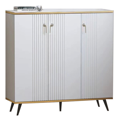 Zapatero Blanco 3 Puertas Estilo Moderno Sólido Minimalista