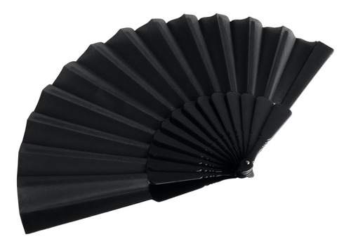 Valo Concept 12 Abanicos Plegables De Mano De Tela Lisos Color Negro