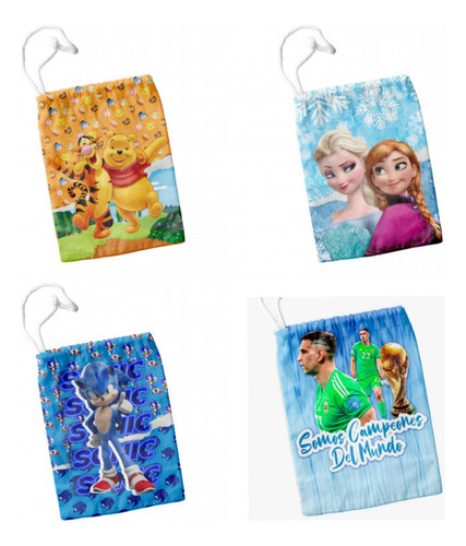 Bolsitas Tela Personalizadas De 20x15cm Por 25 Unidades Blanco Personalizadas