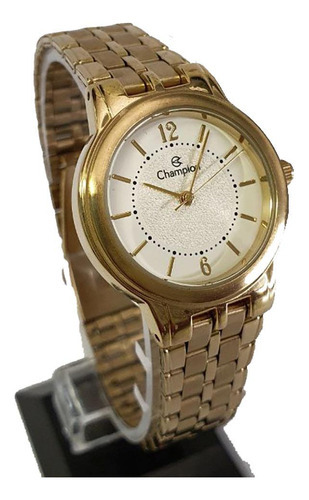 Relógio Champion Feminino Original Dourado Social Ch24026h + Cor do fundo Branco