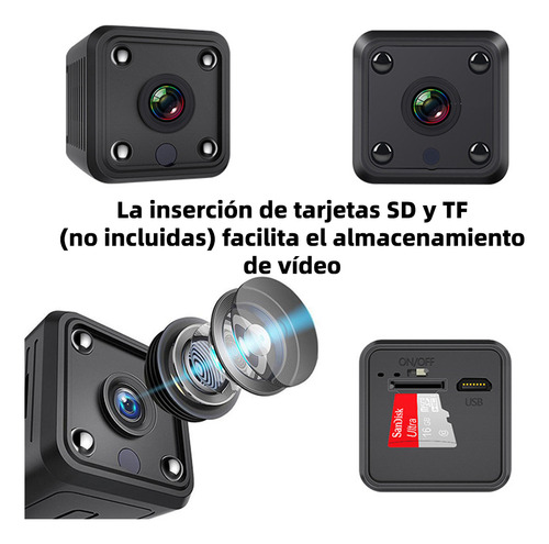 Mini Câmera De Segurança Hd Sem Fio Com Infravermelho Cor Preto