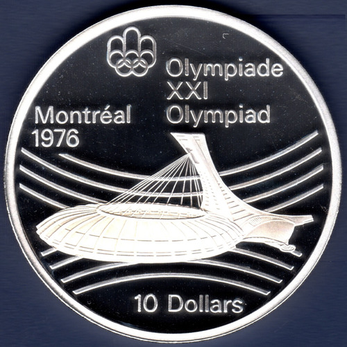 10 Dollars 1976 Moneda Canadá Olimpiadas Montreal Estadio