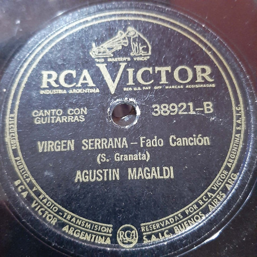 Pasta Agustin Magaldi Canto Con Guitarras Rca Victor C436