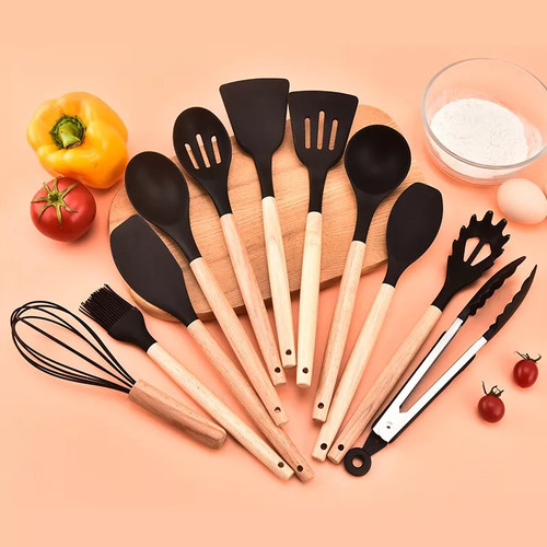 Set De 12 Utensilios De Cocina Antiadherentes De Silicona