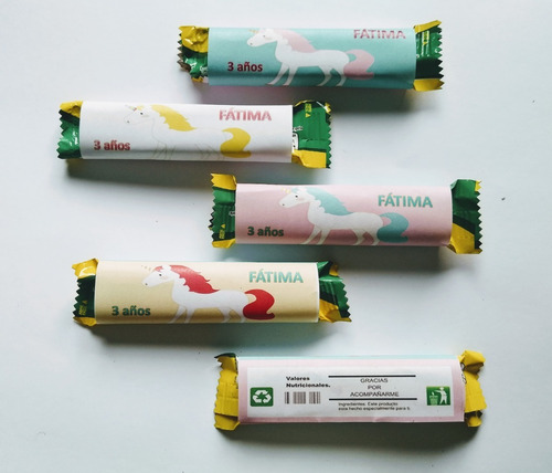 50 Chocolates Recuerdos Personalizados Bocadín - Unicornio