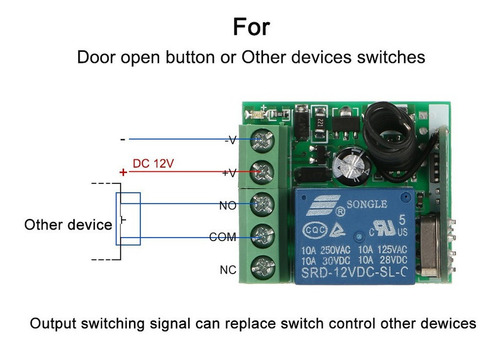 Interruptor Remoto Inalámbrico Smart Home 433mhz Dc 12v 1ch