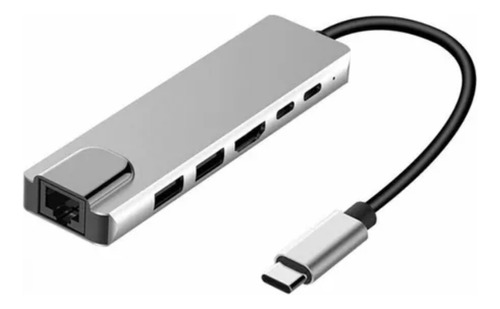 Hub Usb C 6 Puertos Hdtv Hdmi Usb 3.0 Rj45 Sd Tf