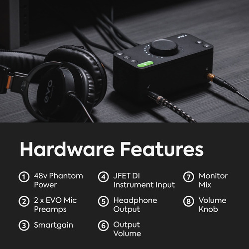 Interfaz De Audio Usb Audient Evo 4 Con Entrada De Instrumen