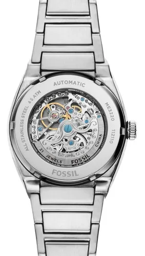 Reloj Hombre Fossil Everett Acero Automatico Color De La Cor