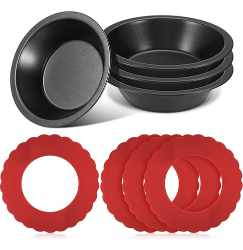 Juego 8 Platos Para Tartas Que Incluye 4 Mini Moldes Antiadh