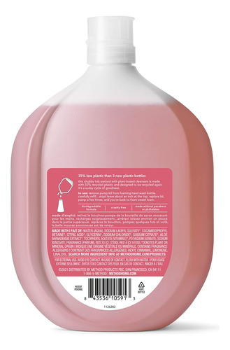 Método De Recarga De Jabón De Manos Con Pomelo Rosa, 828 Ml,