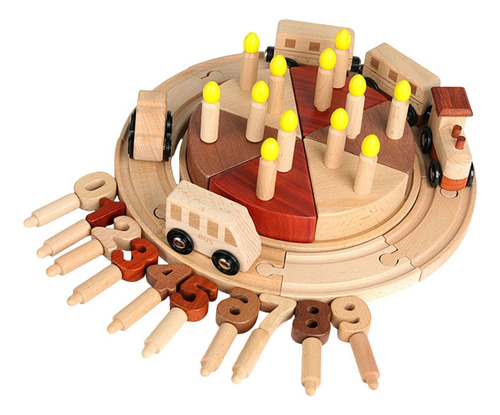 Juego De Comida De Tren De Madera Para Tartas De