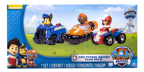 Paw Patrol Racers - Juego De 3 Vehículos, Chase, Zuma Y Ry.