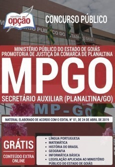 Apostila Mp Go 2019 Secretário Auxiliar (planaltina) Opção