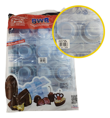 Forma Silicone Bwb Mini Pão De Mel Chocolate Sp 829 Especial