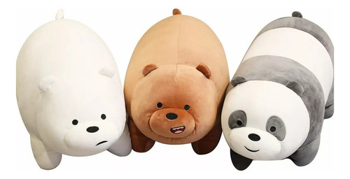 Ursos Sem Curso 30 Cm Marrom, Polar E Panda, Pacote Com 3