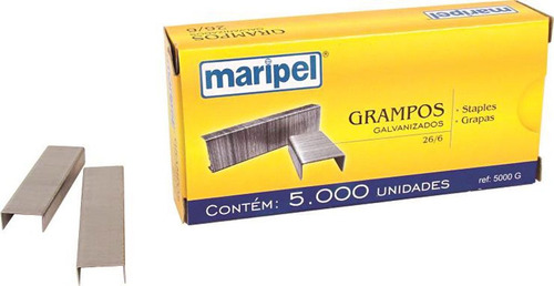 Grampo 26/6 Galvanizado Caixa Com 5000 Unidades Maripel