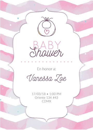 Invitacion Baby Shower Niña Personalizada Imprimible Digital