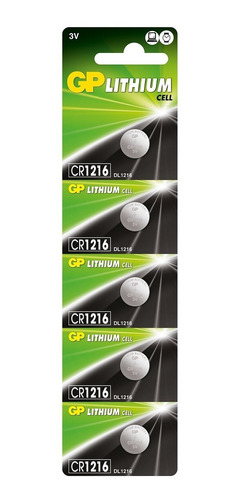 Pilha Cr1216 Gp 3v Bateria Original 5 Unidades