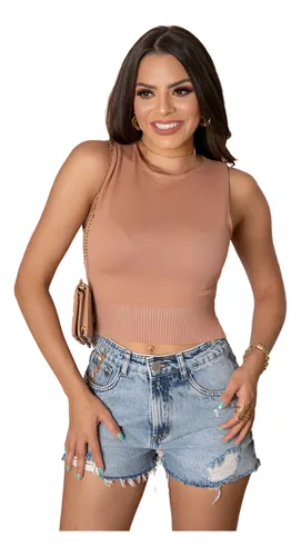 Blusa Regata Básica Tricot Verão