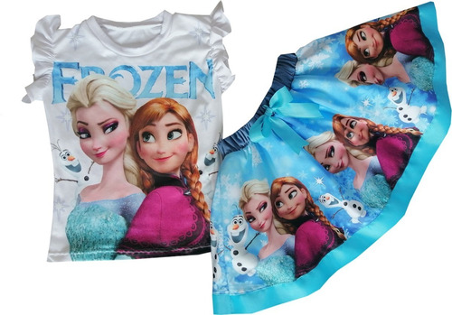 Falda + Blusa Para Niña Frozen- Ig