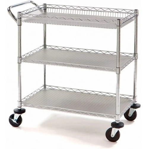 Carrito Multiusos Mesa Servicio Con Llantas Uso Rudo Acero