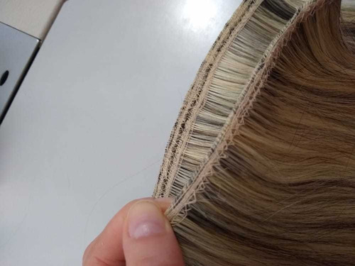 Imagem 3 de 7 de Cabelo Humano Brasileiro Loiro Mechado Tela 100g 50 Cm