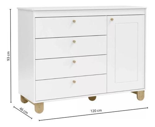 Comoda Cajones Y Puerta Dormitorio Infantil Bebe - Lcm