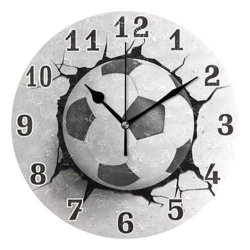~? Auuxva Sport Soccer Ball Print Round Acrylic Wall Clock, 