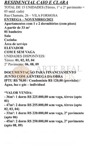 Imagem 6 de 6 de Apartamento 1 E 2 Dormitórios, Vila Formosa - São Paulo/sp - 1739