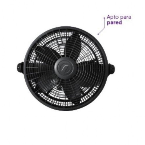 Ventilador de pared y de piso Indelplas IV16 turbo negro con 5 palas, 16" de diámetro 220 V