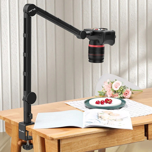 Braço Suporte Pedestal De Mesa Articulado Microfones Ls25 Cor Preto