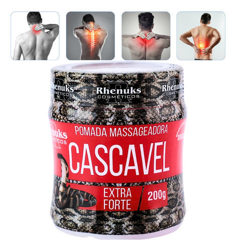 Kit 24 Pomada Massageadora Cascavel Extra Forte Atacado 200g Fragrância Mentol