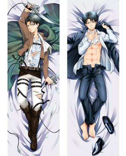 Dakimakura Levi Y Mas 50 X 150 Solo 1 Lado Reverso Negro