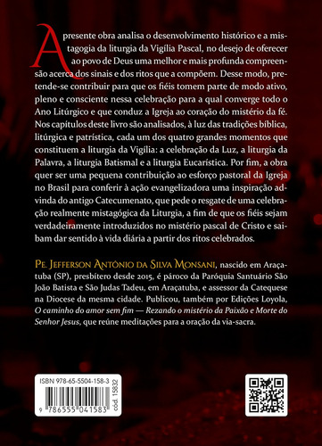Vigília Pascal: História e Mistagogia, de Monsani, Jefferson Antônio da Silva. Editorial Edições Loyola, capa mole em português, 2022
