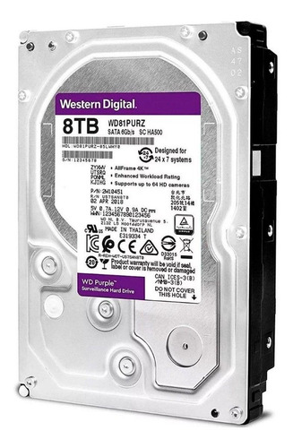 Imagem 2 de 3 de Disco rígido interno Western Digital WD Purple WD81PURZ 8TB roxo