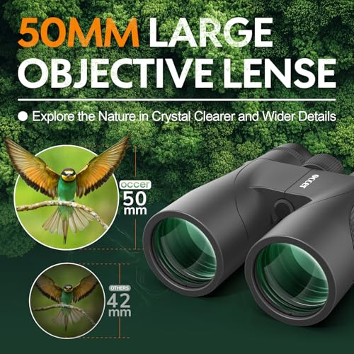Prismáticos De Observación De Aves Hd 12 X 50, Visión Clara