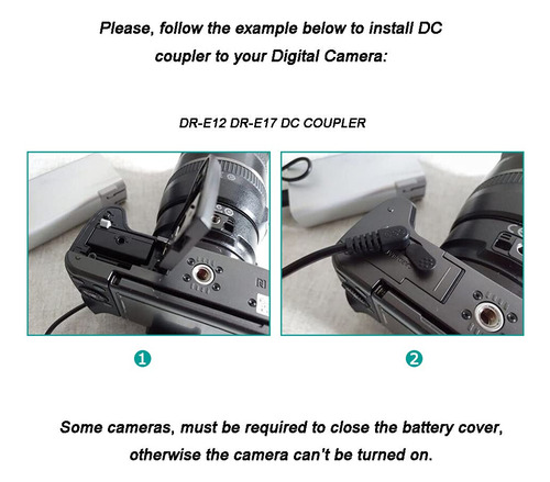 Cable Usb Y Acoplador De Corriente Continua Para Canon Eos M