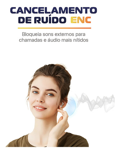 Fone Ouvido Sem Fio Tws Amet Sound Pro Bluetooth 5.3 Cancelamento De Ruídos