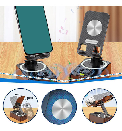 Nuevo Altavoz Bluetooth Con Soporte Ajustable Para Teléfono