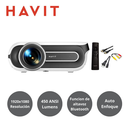 Proyector Multimedia Havit Pj209a Pro 450ansi Lumens Blanco