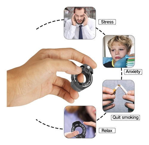 D Anillo Fidget Spinner Vkridi, For Adultos, Alivia Estrés