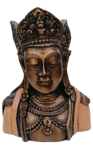 Buda - Diosa Guanyin - Dorado - Corona/cabeza/busto 20cm