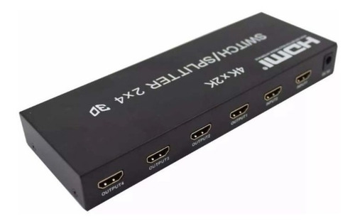 Imagem 2 de 6 de Splitter Switch Matriz 2x4 Hdmi 4k 2k Ultra Full Hd 3d Fonte
