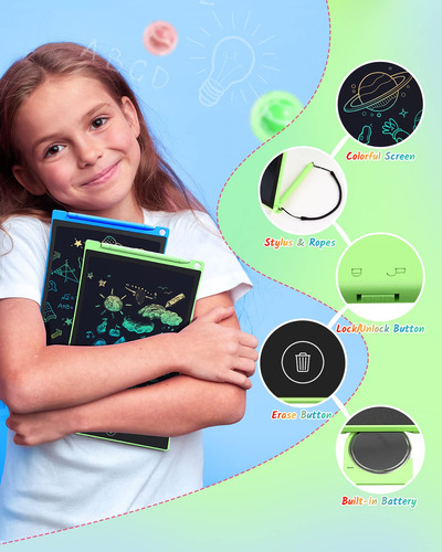 Tableta De Escritura Lcd Tecjoe De 8.5 Pulgadas, Paquete De